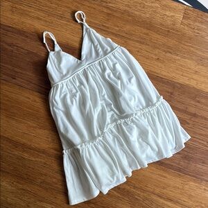 Lulu's Elegant Cream Sleeveless Dress
